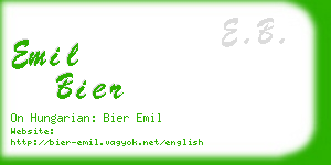 emil bier business card
